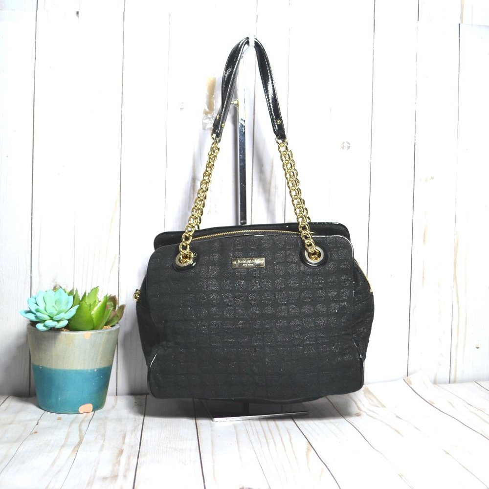 kate spade Black Quilted Chain-Handle Tote